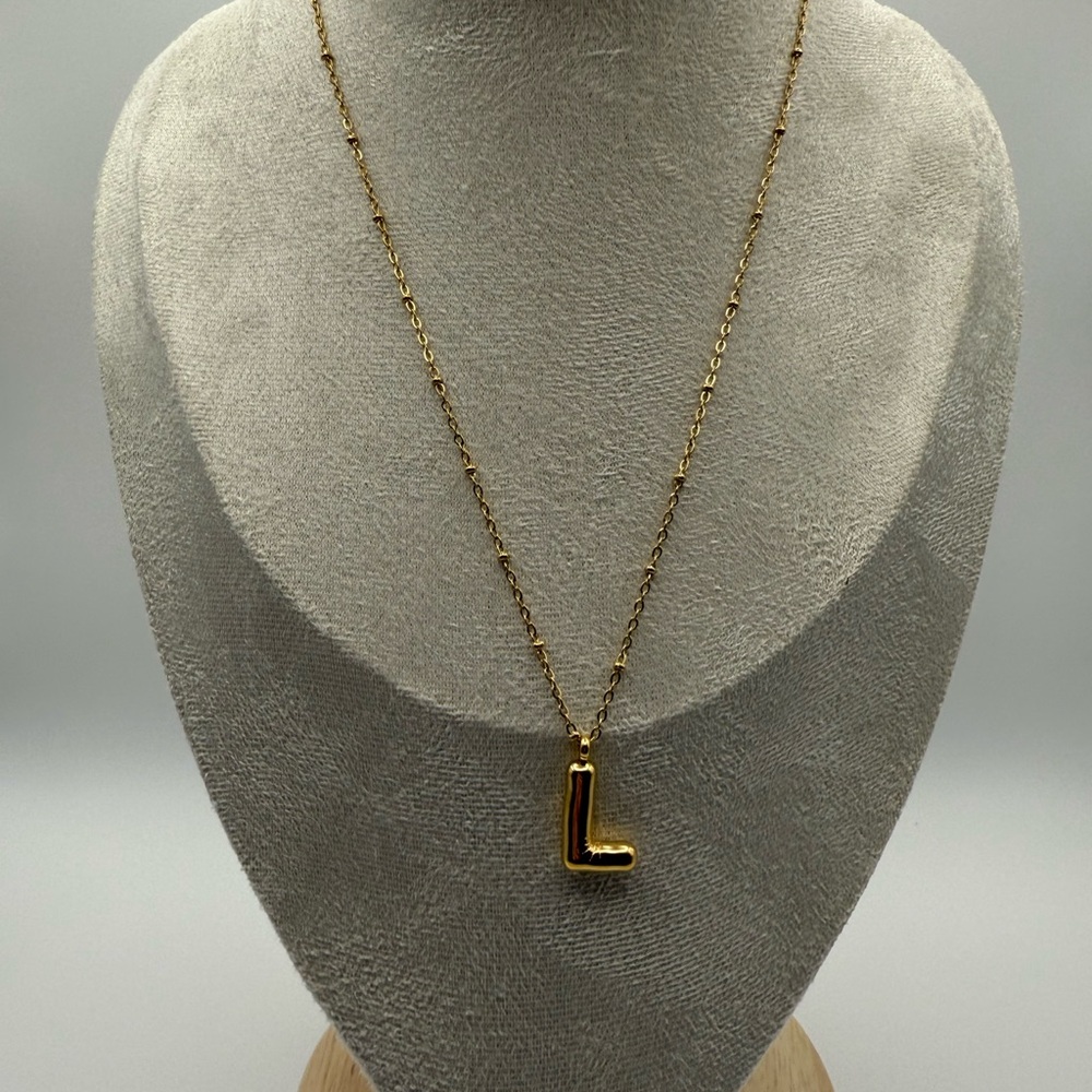 Bubble Initial Pendant Necklace